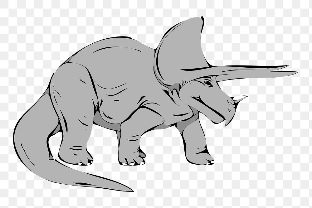 Triceratops dinosaur png sticker, transparent background. Free public domain CC0 image.