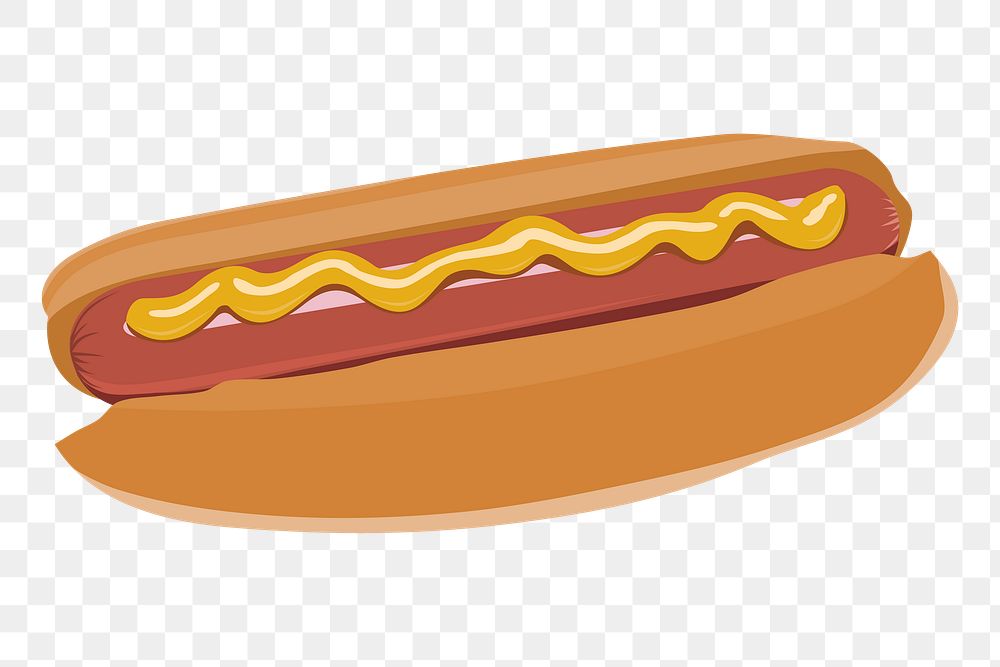 Hot dog png sticker, transparent background. Free public domain CC0 image.