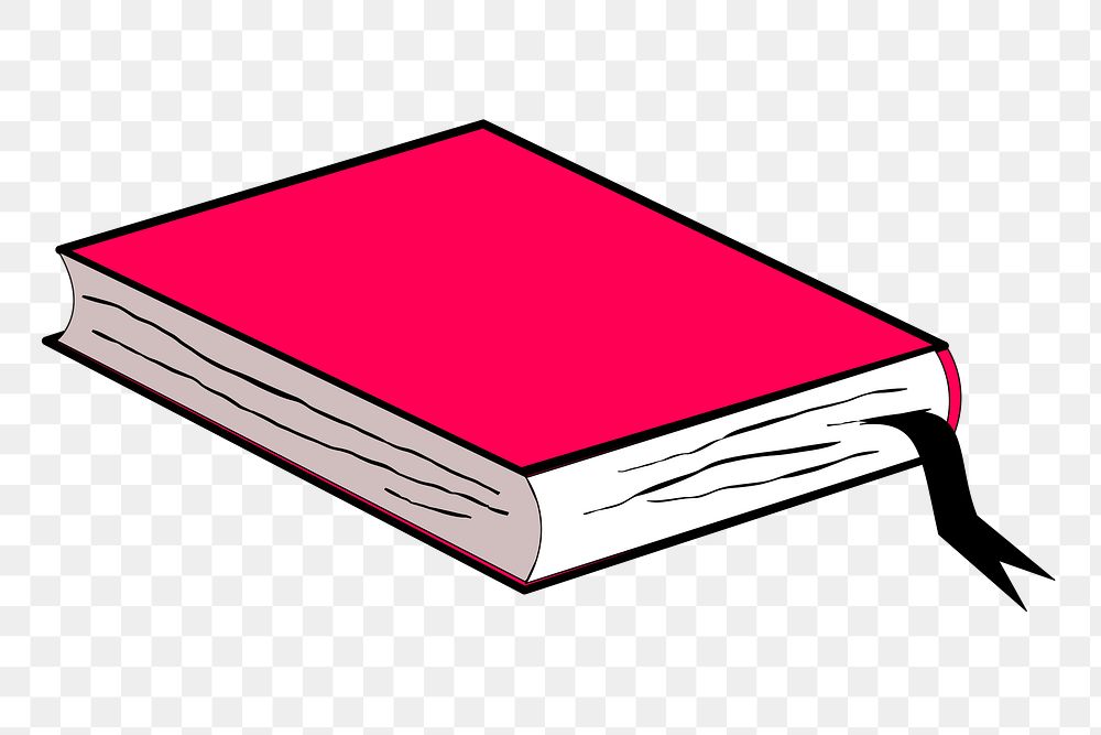 Pink book png sticker, transparent background. Free public domain CC0 image.