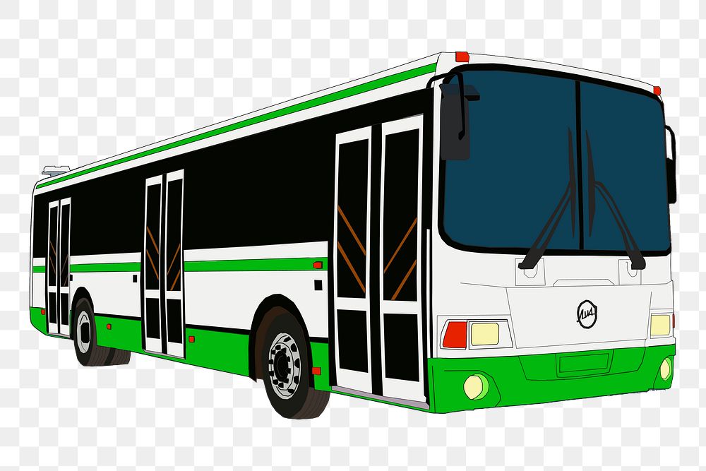 Green bus png sticker, transparent background. Free public domain CC0 image.