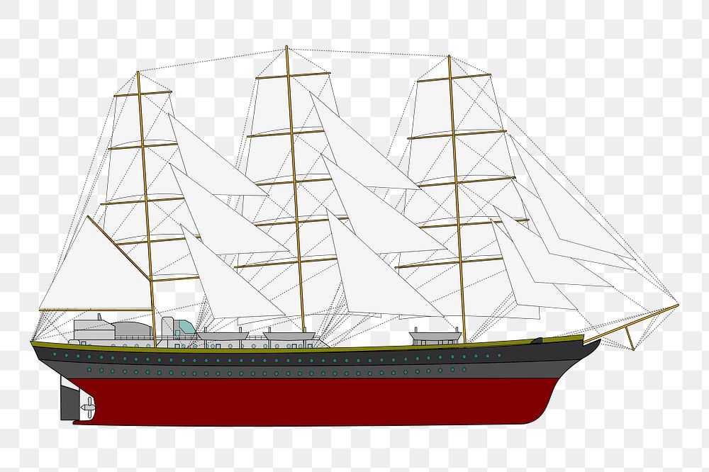 Ship png sticker, vehicle illustration, transparent background. Free public domain CC0 image