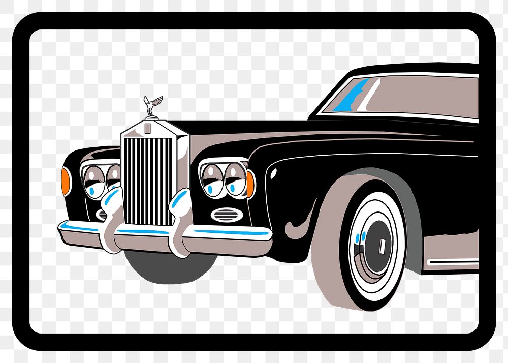 Classic car png sticker, vintage vehicle illustration, transparent background. Free public domain CC0 image