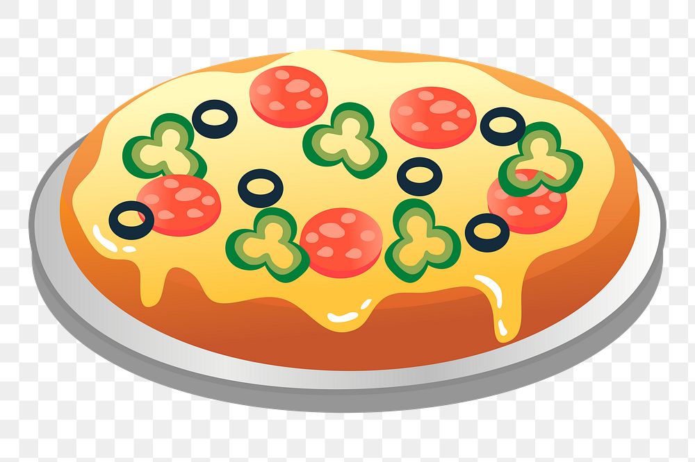 Pizza png sticker, food illustration, transparent background. Free public domain CC0 image