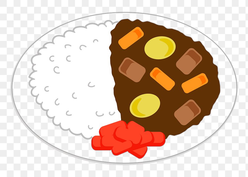 Japanese curry png sticker, food illustration, transparent background. Free public domain CC0 image