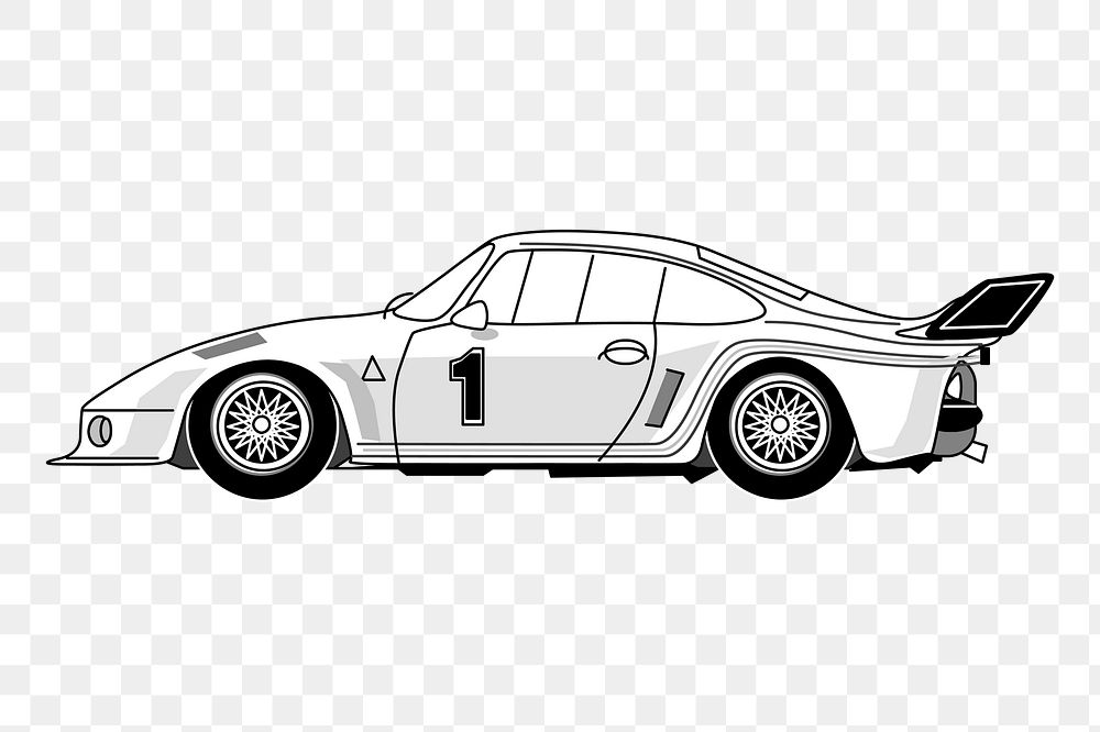 Racing car png sticker, vehicle illustration, transparent background. Free public domain CC0 image
