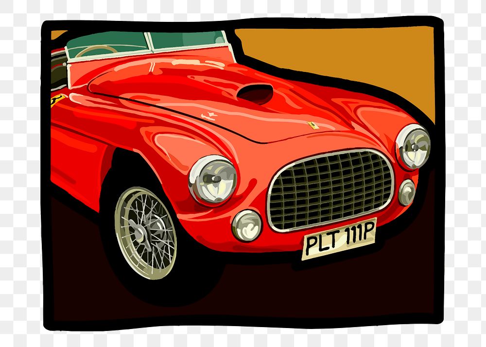 Classic car png sticker, vintage vehicle illustration, transparent background. Free public domain CC0 image