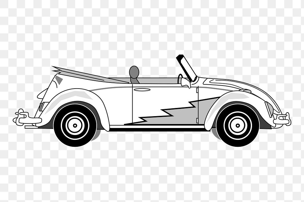 Convertible car png sticker vehicle illustration, transparent background. Free public domain CC0 image.