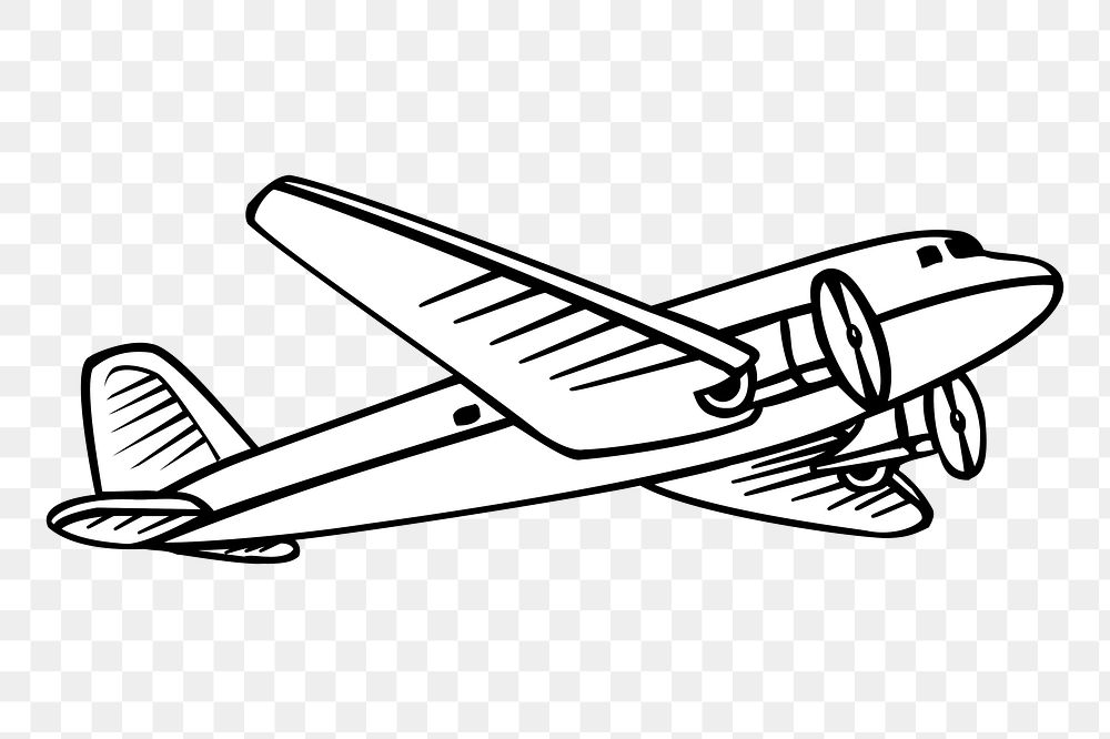 Airplane png sticker transportation illustration, transparent background. Free public domain CC0 image.