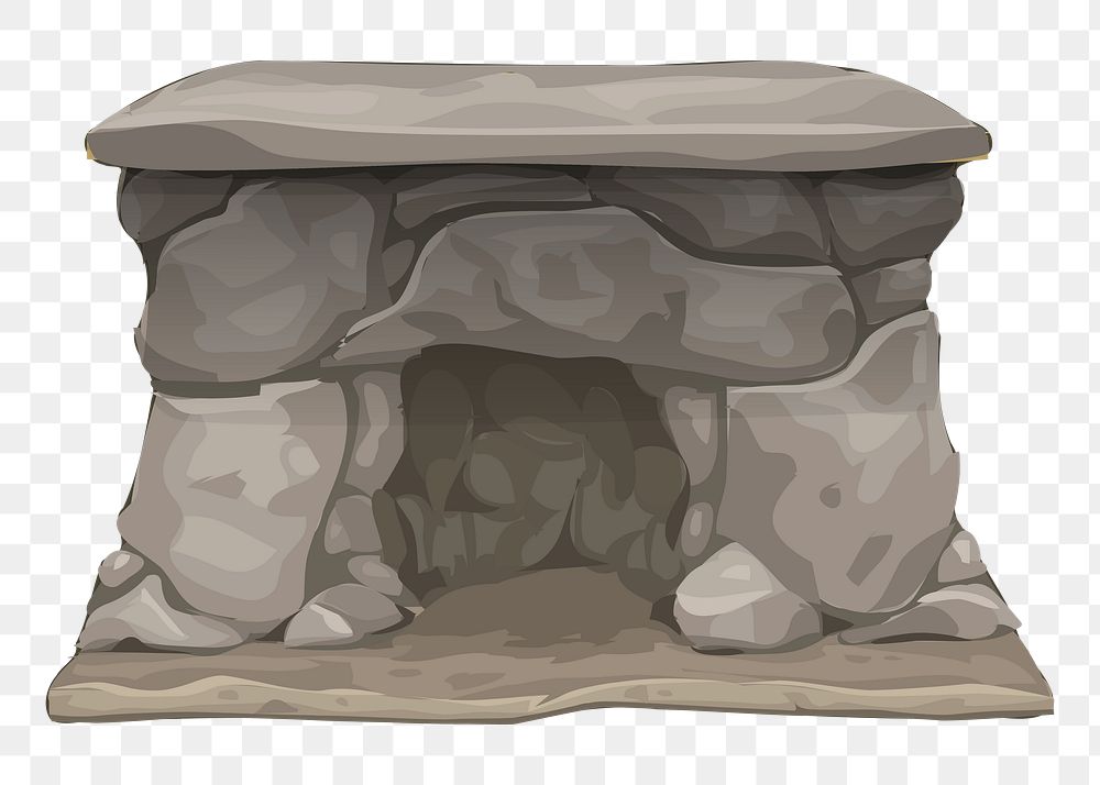 Rock fireplace png sticker illustration, transparent background. Free public domain CC0 image.