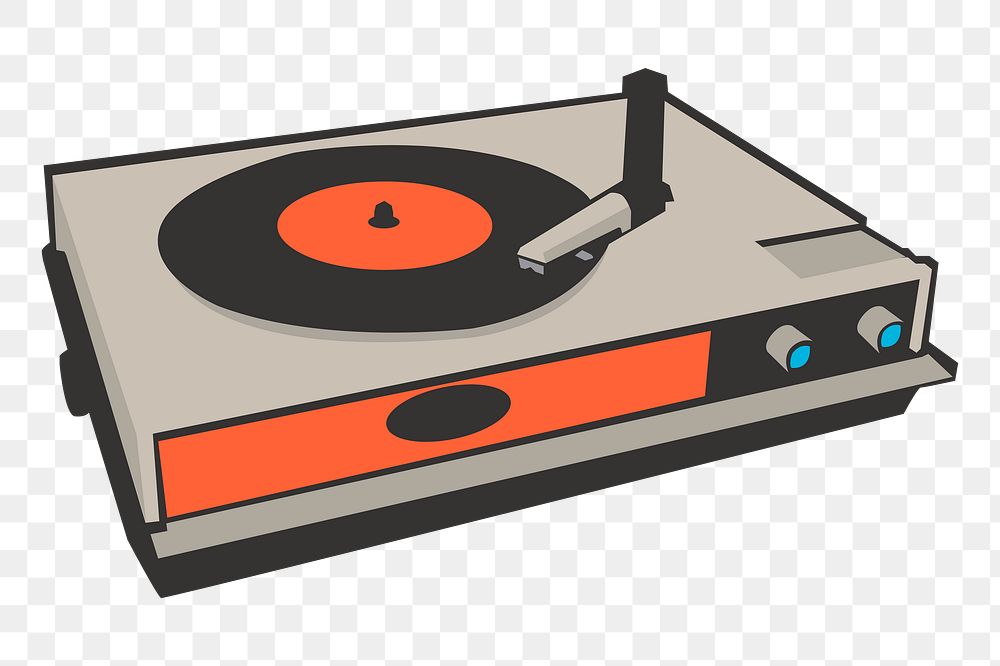 Turntable png sticker object illustration, transparent background. Free public domain CC0 image.