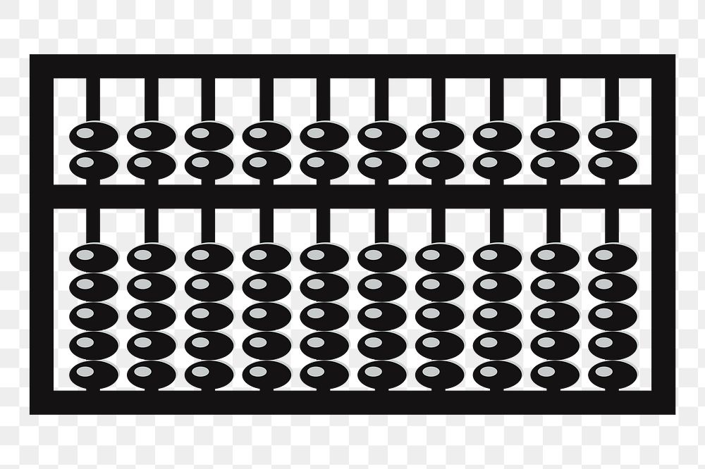 Abacus silhouette png sticker stationery illustration, transparent background. Free public domain CC0 image.