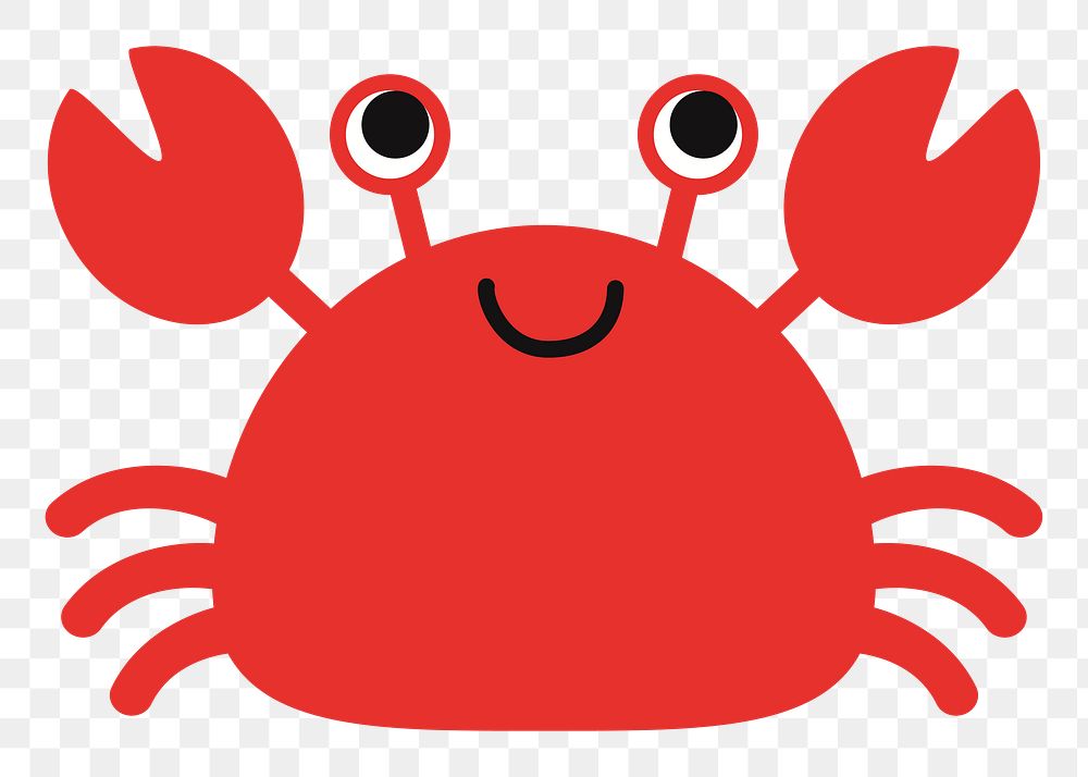 Crab png sticker cartoon sea life illustration, transparent background. Free public domain CC0 image.