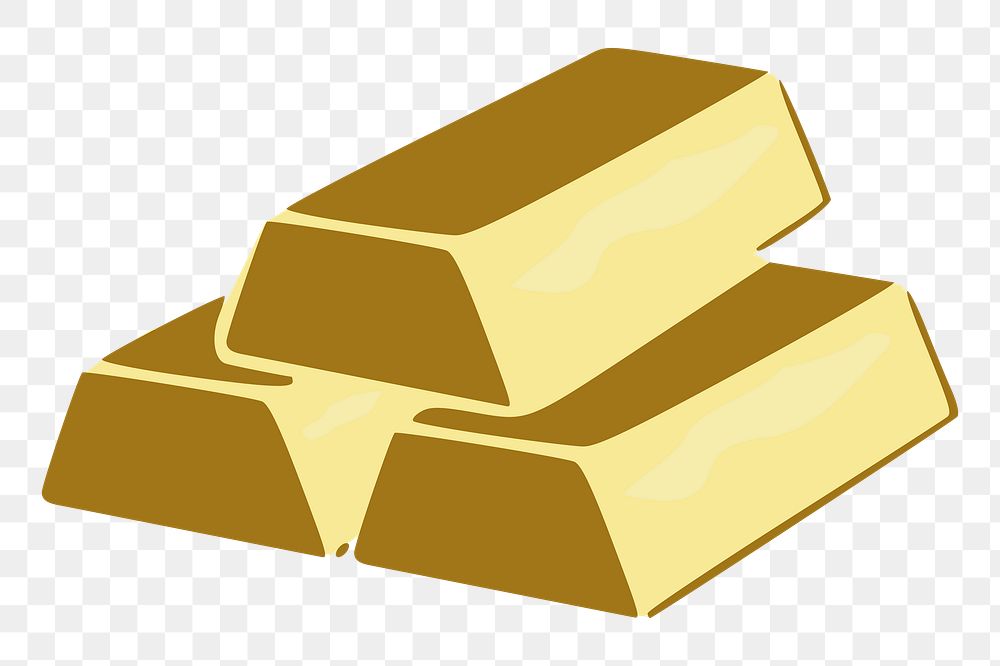 Gold bars png sticker, transparent background. Free public domain CC0 image.