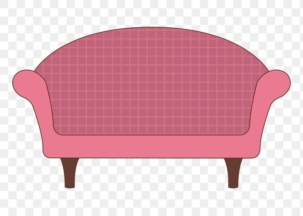 Pink couch  png sticker, transparent background. Free public domain CC0 image.