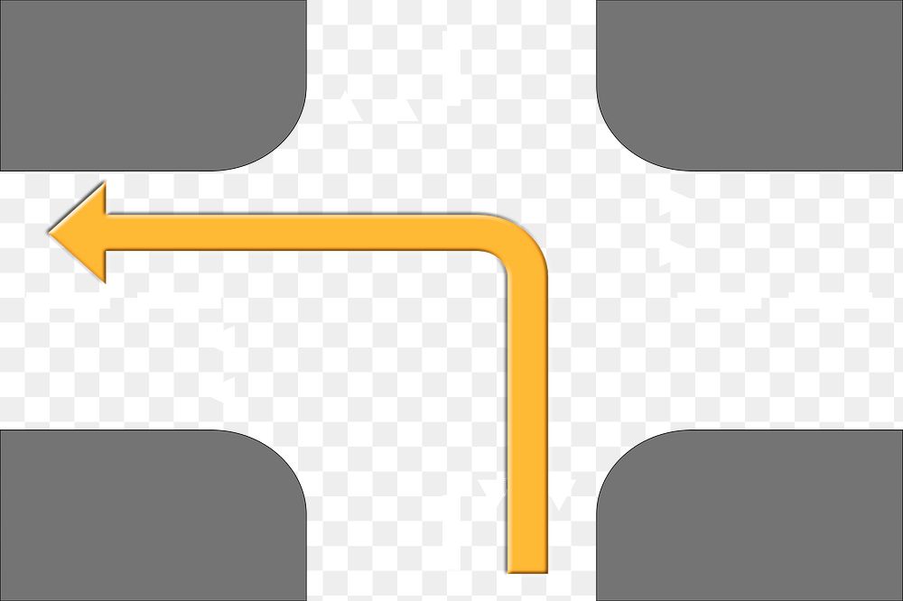 Turn left png sticker, transparent background. 