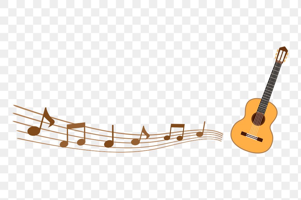 Guitar png sticker, transparent background. Free public domain CC0 image.