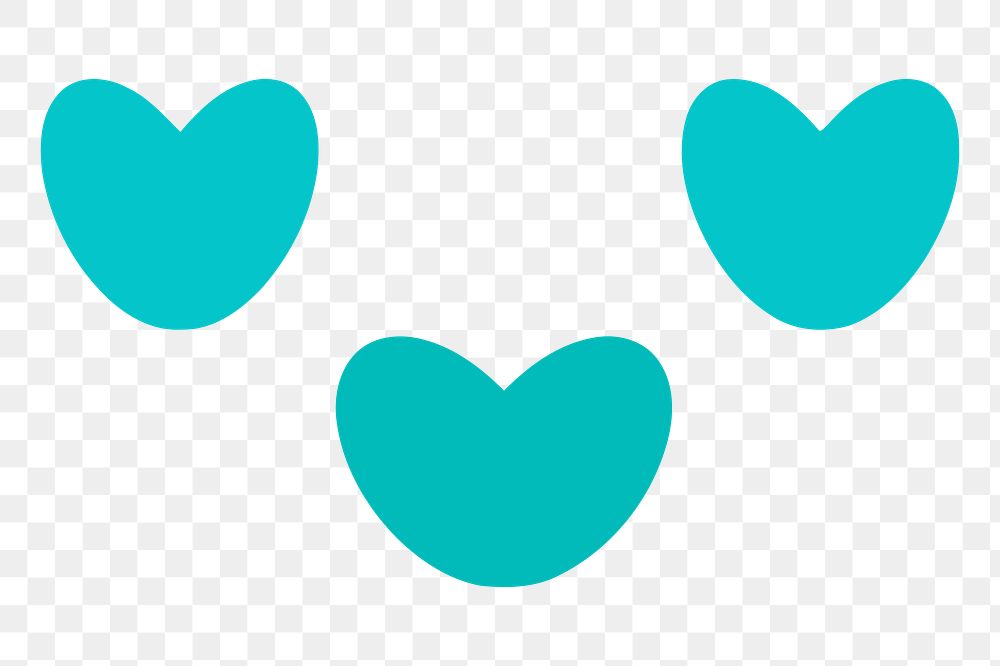 Blue hearts png sticker, transparent background. Free public domain CC0 image.