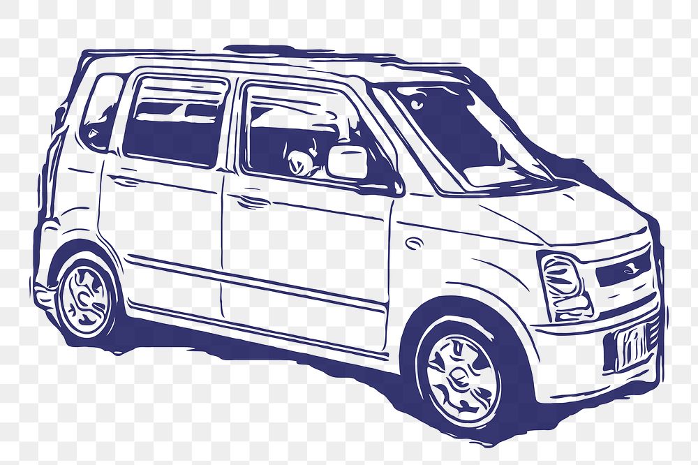 Minivan png sticker, transparent background. Free public domain CC0 image.