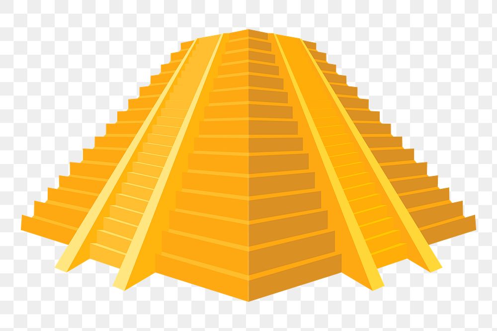 Mesoamerican pyramid png sticker, transparent background. Free public domain CC0 image.