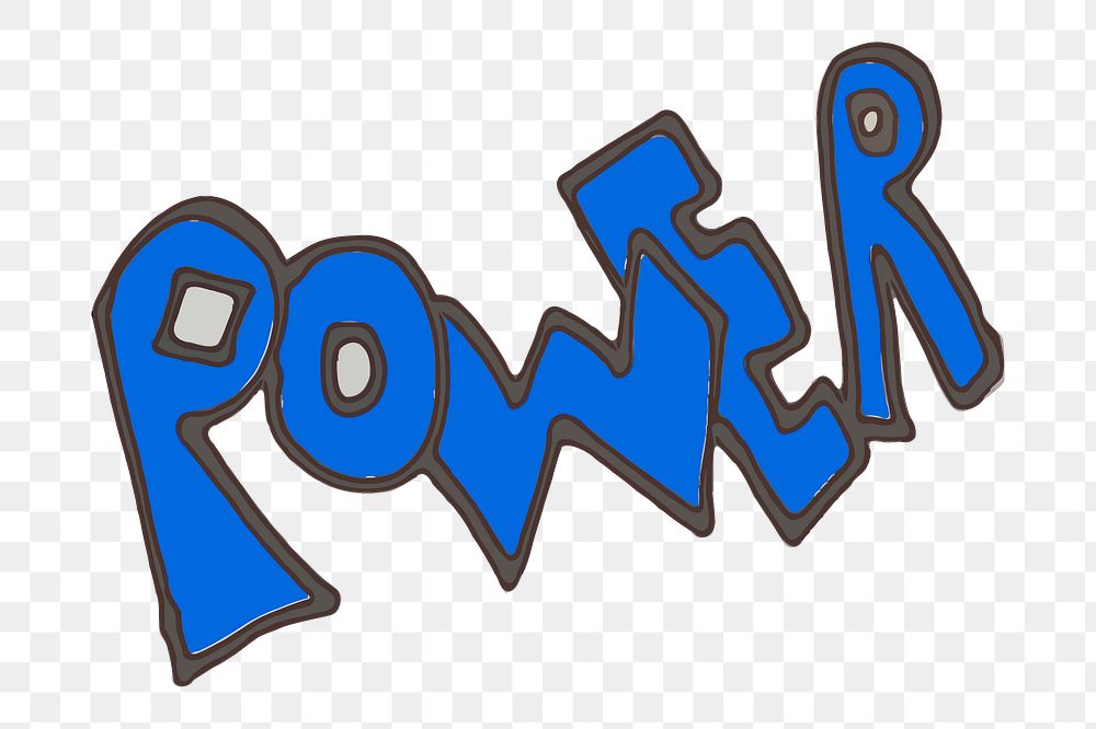 Power typography png sticker, transparent background. Free public domain CC0 image.