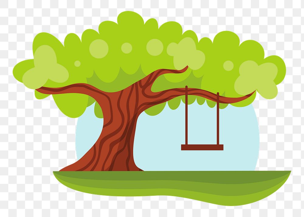 Tree swing png sticker, transparent background. Free public domain CC0 image.