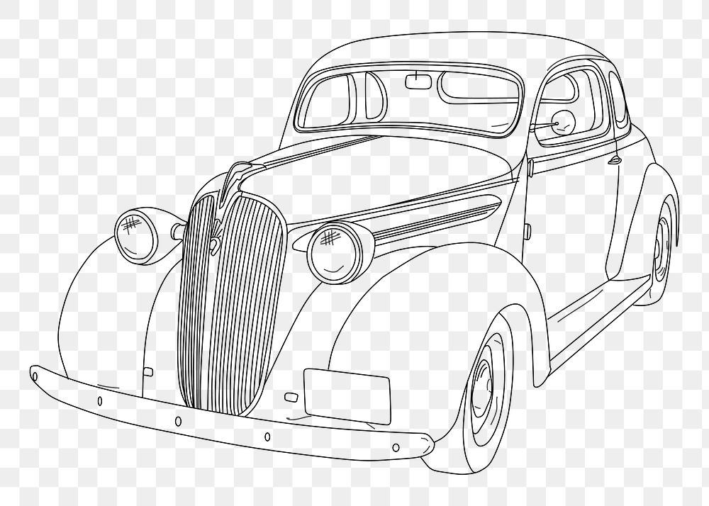 Vintage car png sticker, transparent background. Free public domain CC0 image.