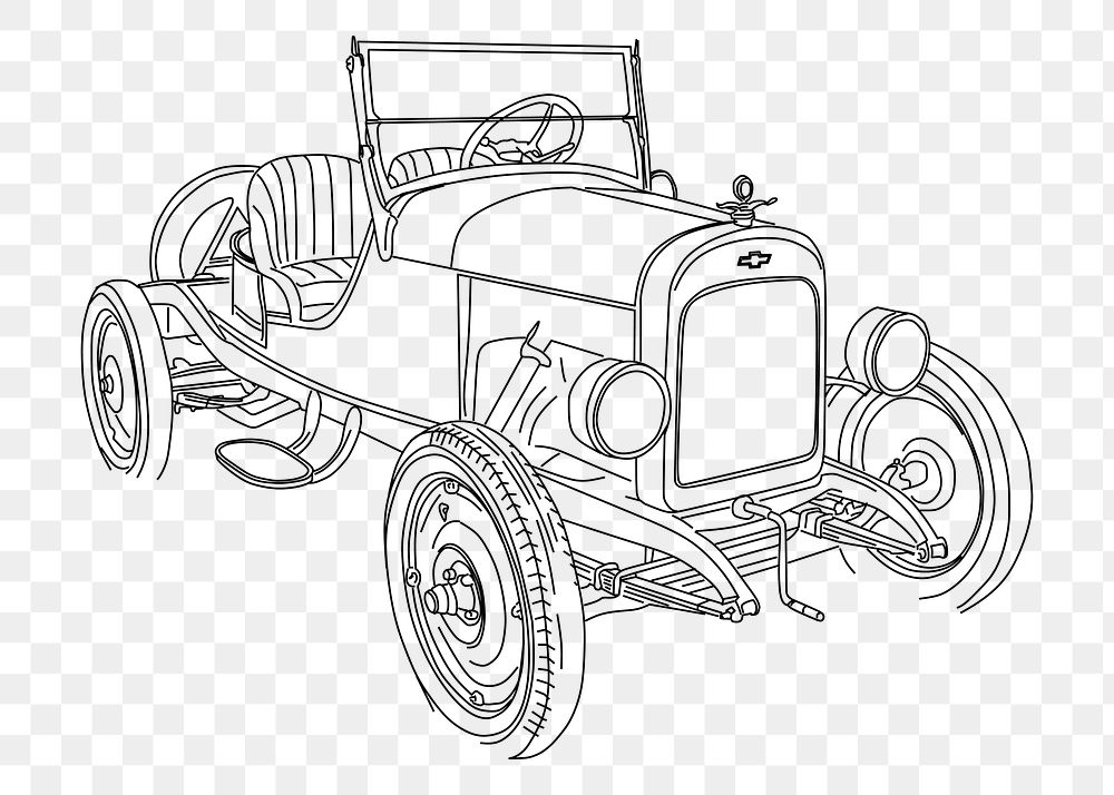 Vintage car png sticker, transparent background. Free public domain CC0 image.