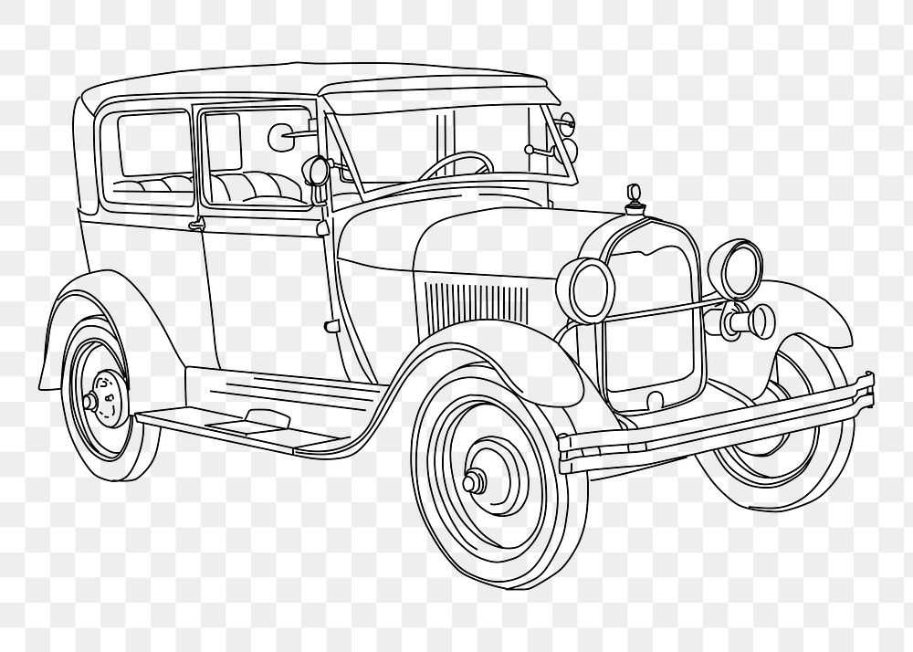 Vintage car png sticker, transparent background. Free public domain CC0 image.