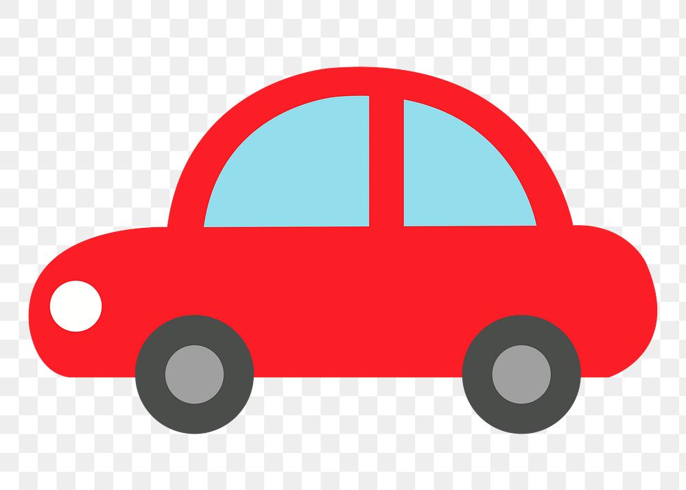 Red car png sticker, transparent background. Free public domain CC0 image.