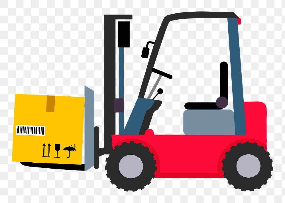 Forklift png sticker, transparent background. Free public domain CC0 image.