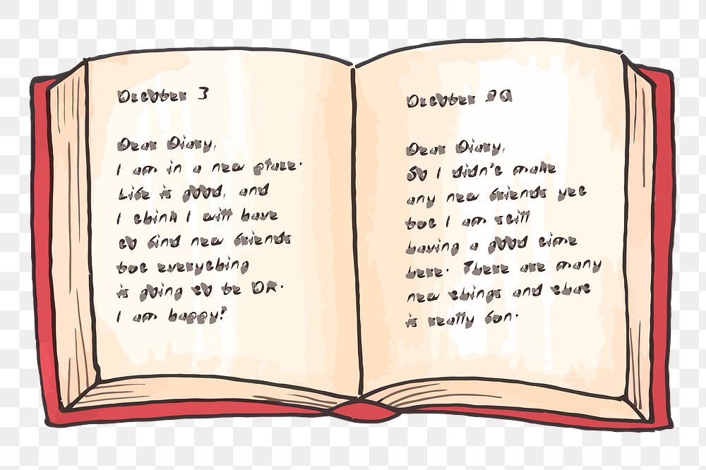 Diary png sticker, transparent background. Free public domain CC0 image.