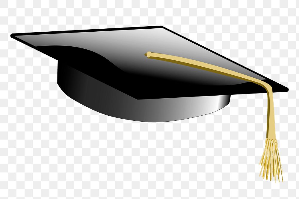 Graduation cap png sticker, transparent background. Free public domain CC0 image.