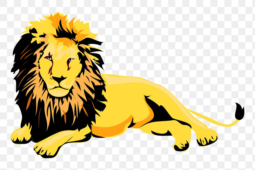 Lion png sticker, transparent background. Free public domain CC0 image.