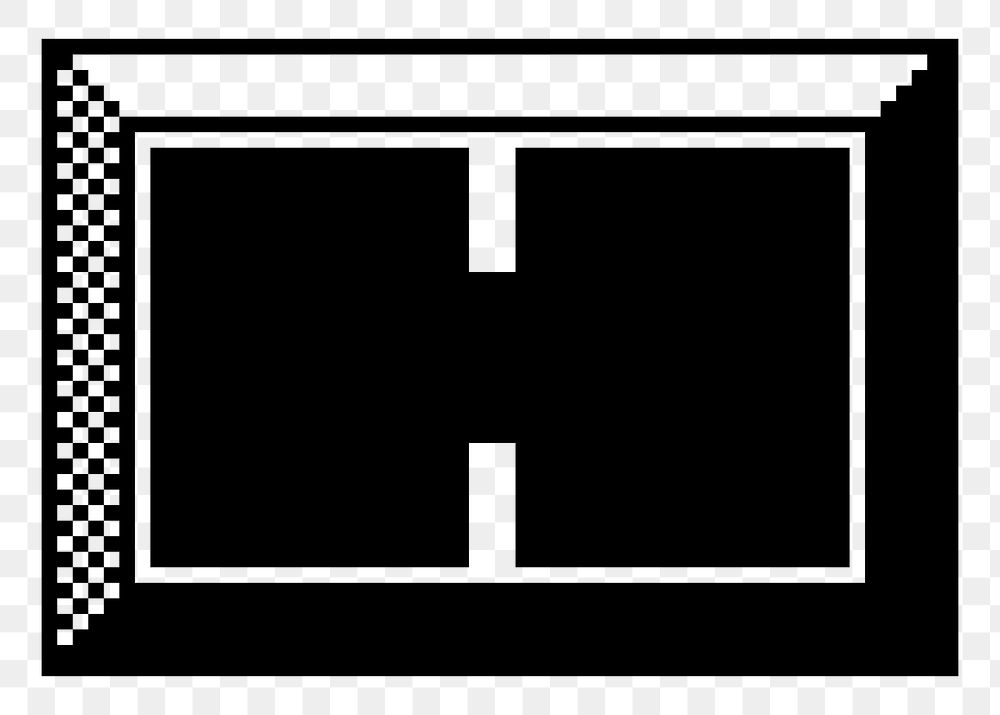 H letter png sticker 8-bit font illustration, transparent background. Free public domain CC0 image.