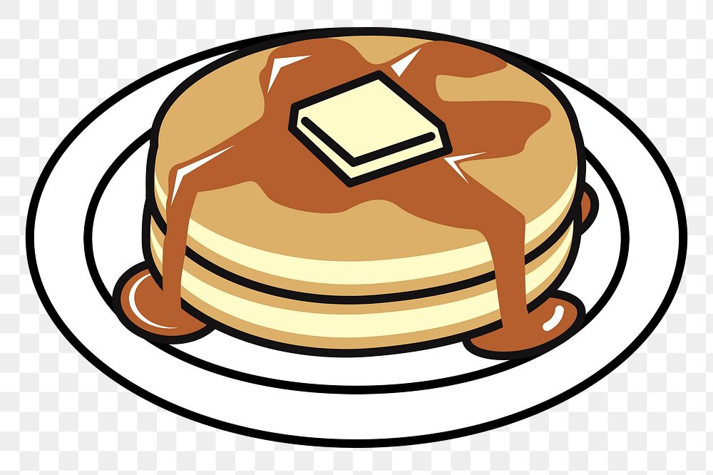 Pancake png sticker food illustration, transparent background. Free public domain CC0 image.