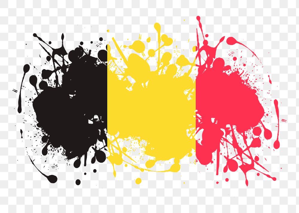 Belgium flag png sticker patriotic illustration, transparent background. Free public domain CC0 image.