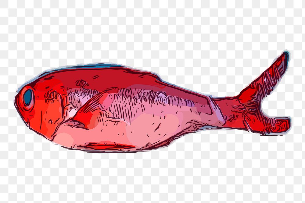 Red sea bass png sticker seafood illustration, transparent background. Free public domain CC0 image.