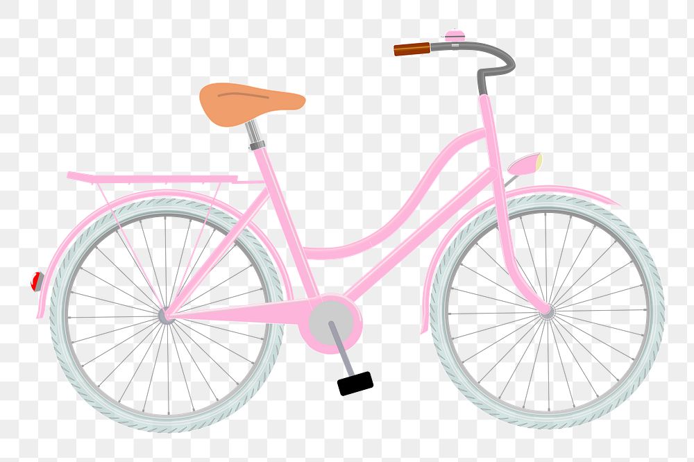 Pink bike png sticker transportation illustration, transparent background. Free public domain CC0 image.