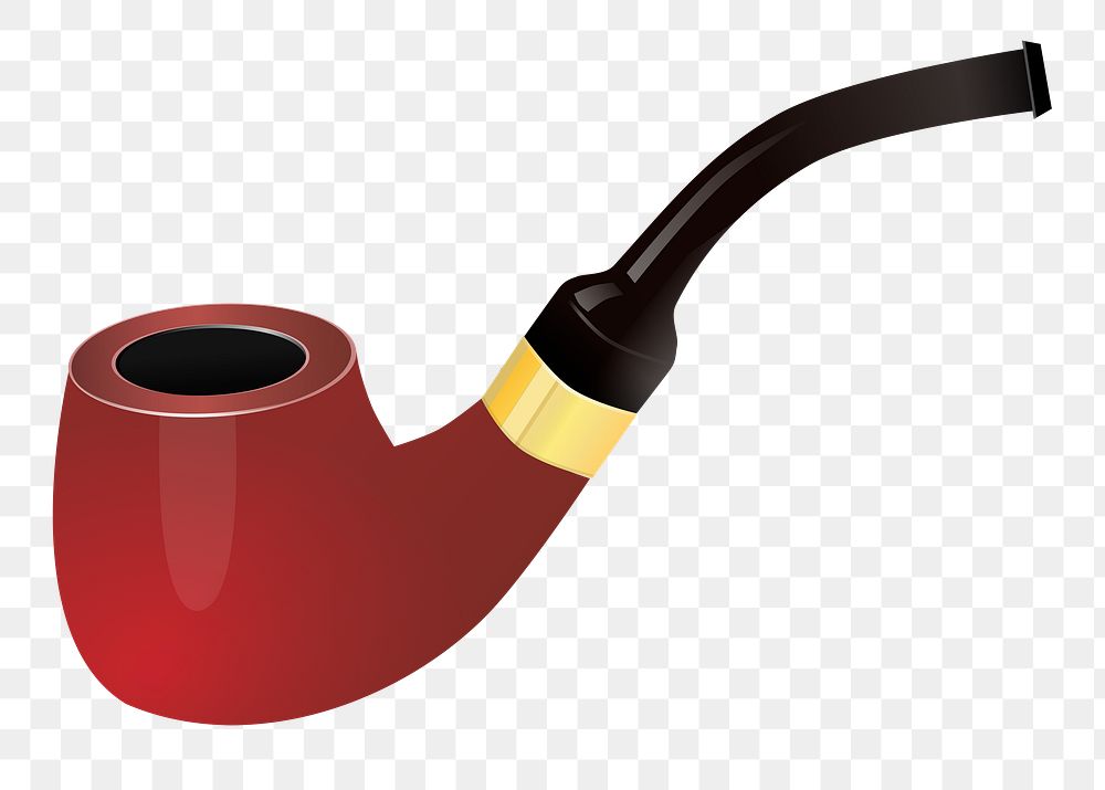 Tobacco pipe png sticker object illustration, transparent background. Free public domain CC0 image.