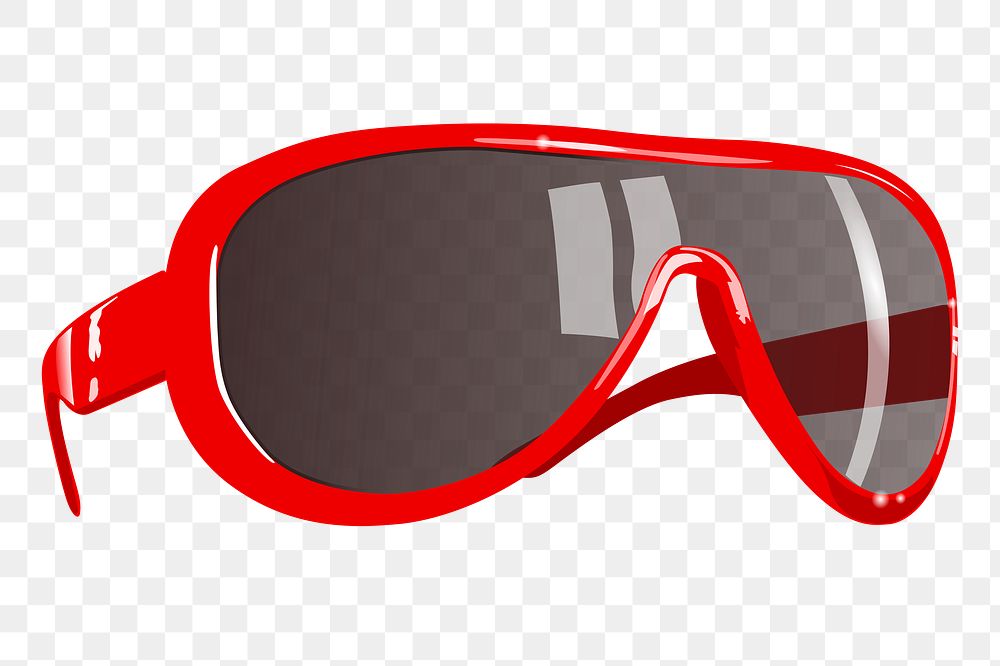 Red sunglasses png sticker object illustration, transparent background. Free public domain CC0 image.