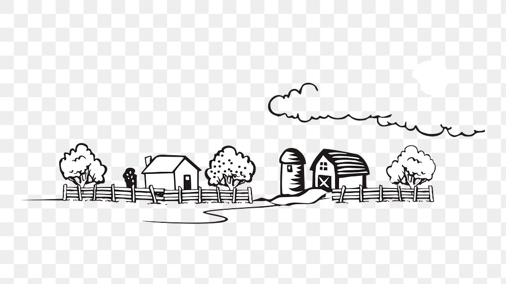 clipart farmer black and white