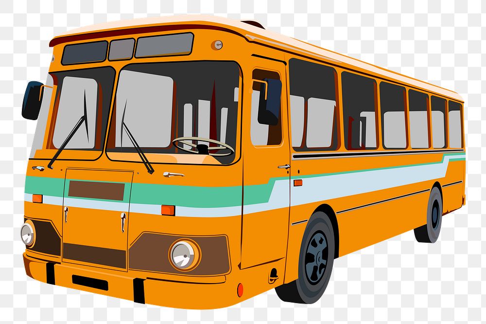 Yellow bus png sticker public transport illustration, transparent background. Free public domain CC0 image.