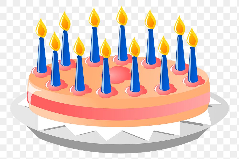 Birthday cake png sticker celebration illustration, transparent background. Free public domain CC0 image.
