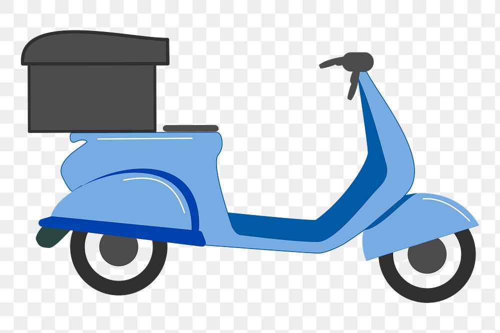 Blue scooter png sticker food delivery illustration, transparent background. Free public domain CC0 image.