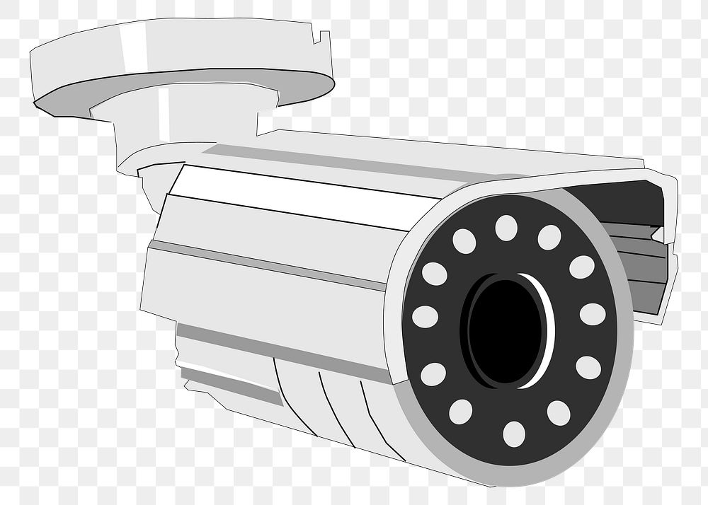 CCTV camera png sticker security technology illustration, transparent background. Free public domain CC0 image.