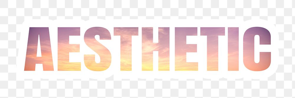 Aesthetic png, pink and yellow sunset sky in transparent background