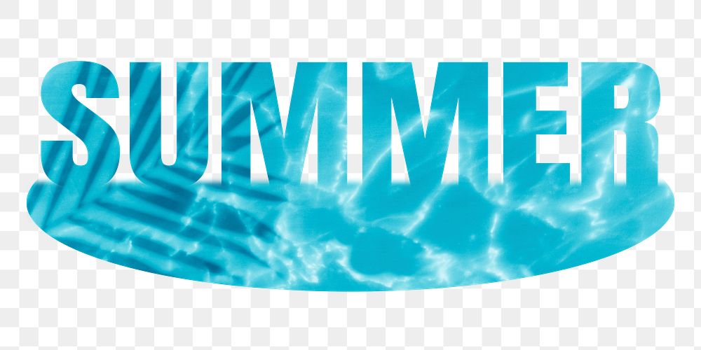 Summer png word sticker, ocean on transparent background