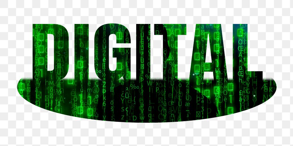 Digital png word sticker, technology  on transparent background