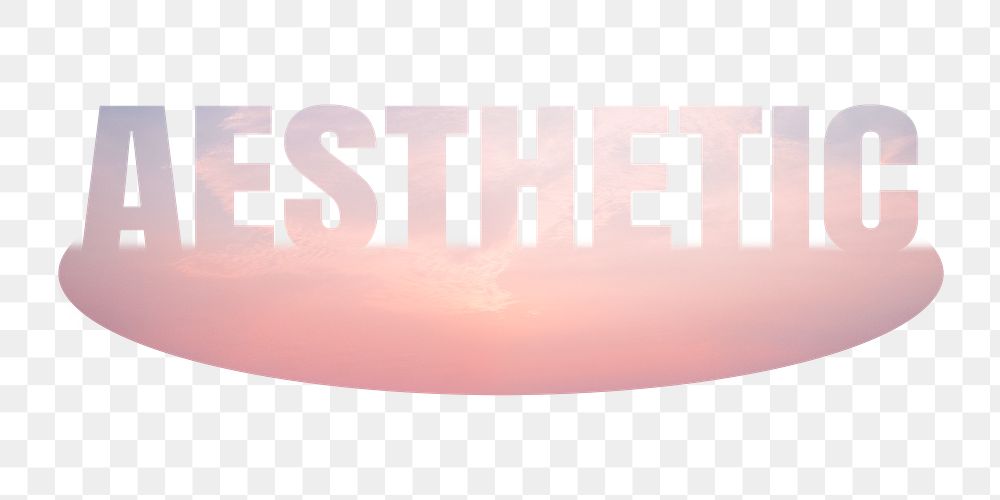 Aesthetic  png word sticker on transparent background 