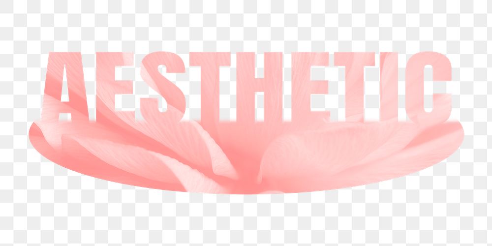 Aesthetic png word sticker, pink design on transparent background